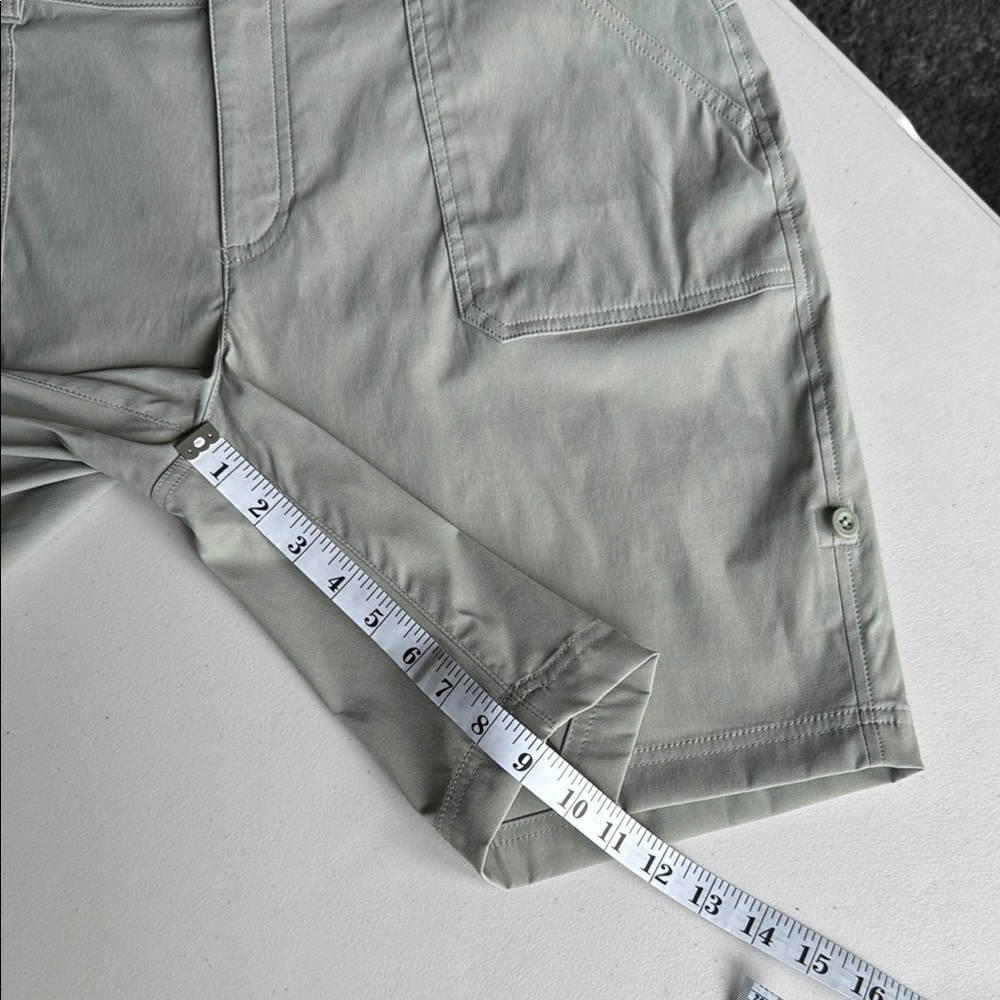 Eddie Bauer Rolled Hem Bermuda Shorts Sage Green Size 12 - Picture 12 of 15